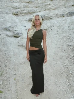 Melina maxi kjole - Mørkegrøn