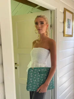 Milla broderi anglaise top - Hvid