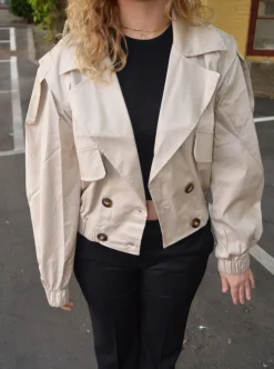 Millie cropped trenchcoat - Beige