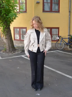 Millie cropped trenchcoat - Beige