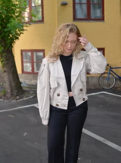 Millie cropped trenchcoat - Beige