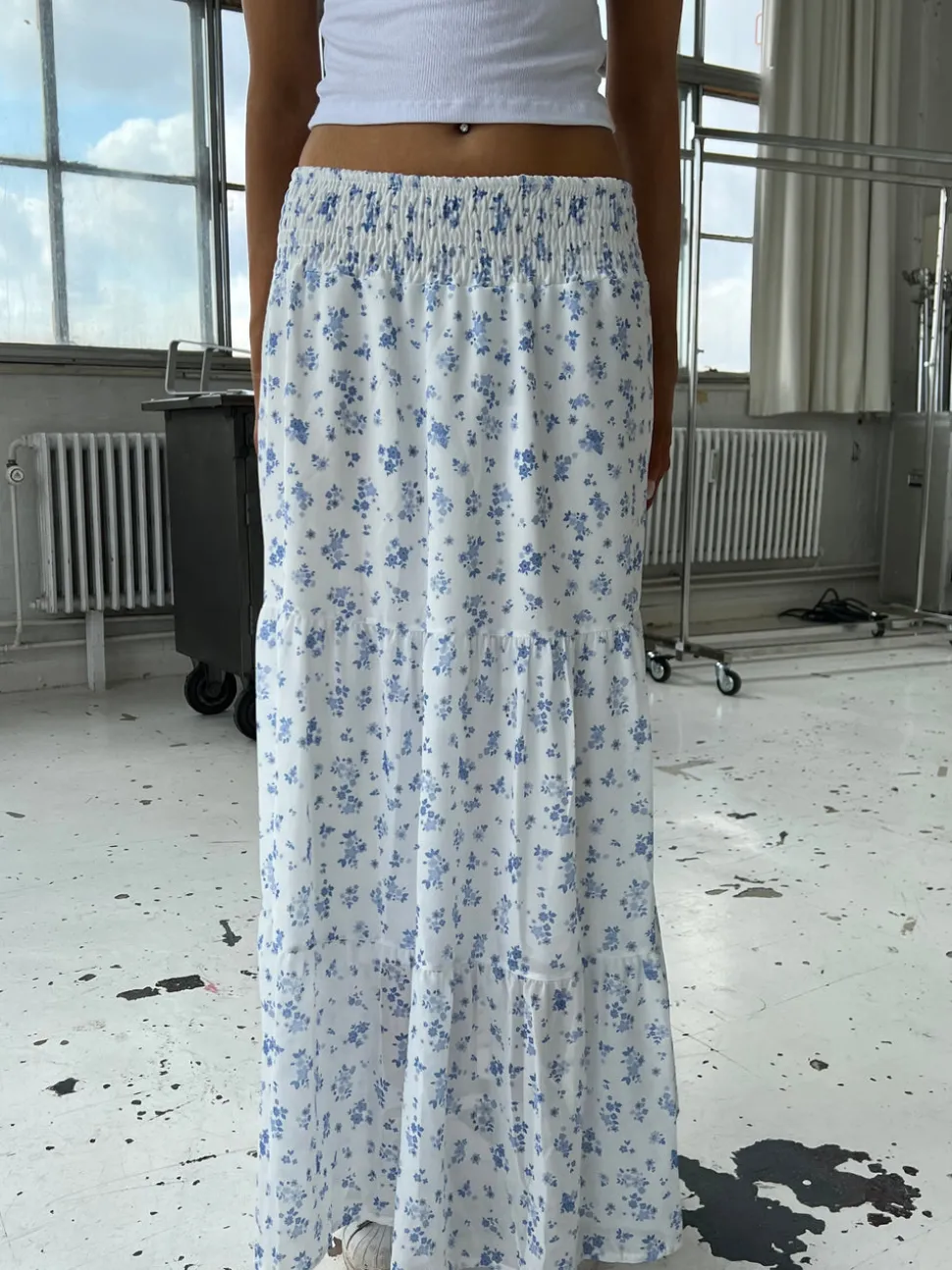 Mindy nederdel med blomsterprint