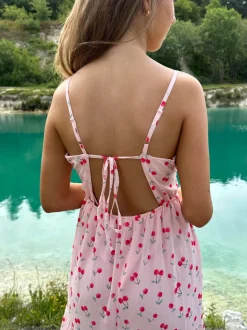 Mirelle maxikjole med kirsebærprint