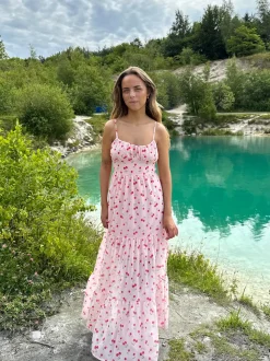Mirelle maxikjole med kirsebærprint