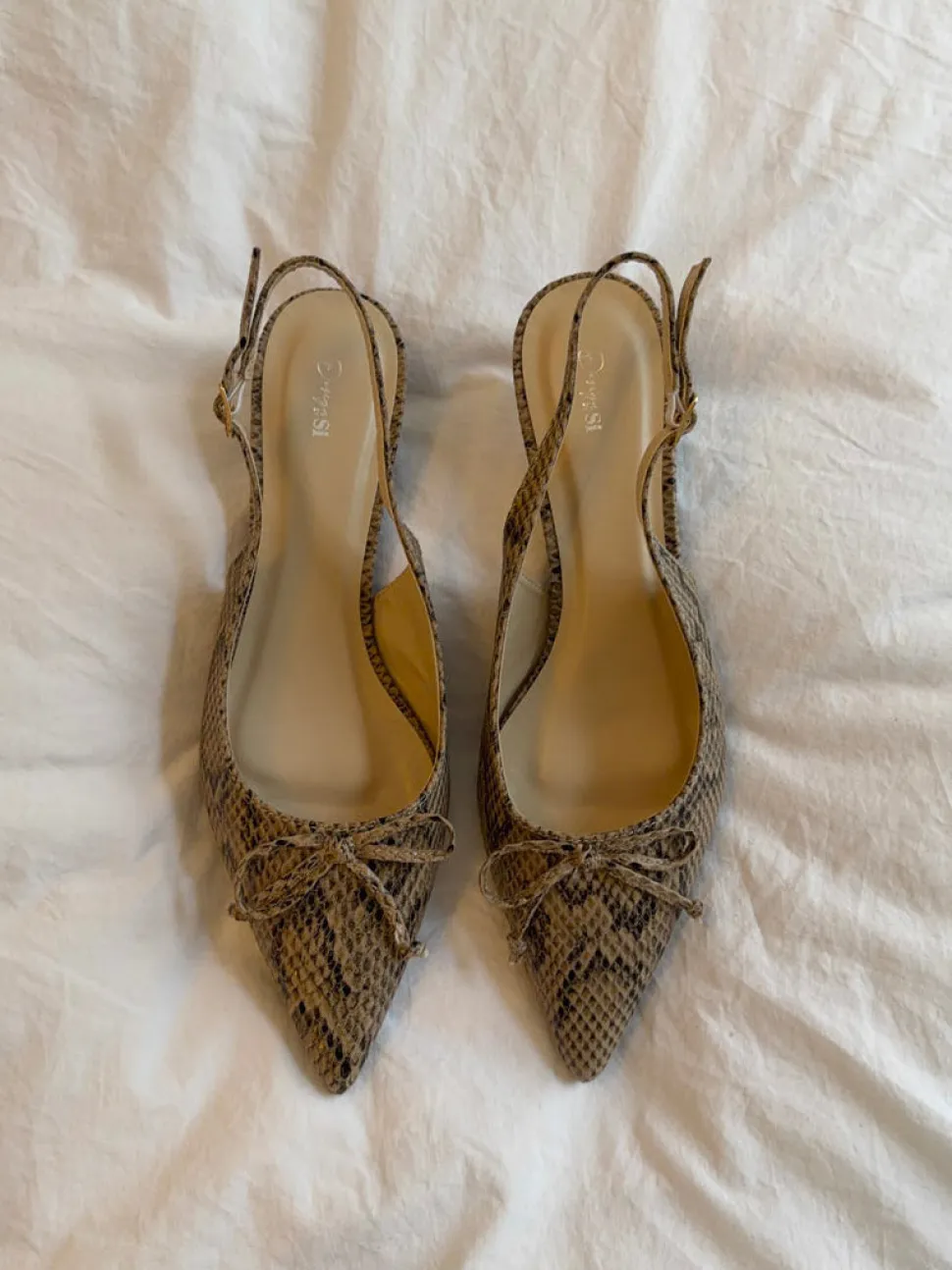 Mojsa mules med slangskind - Beige