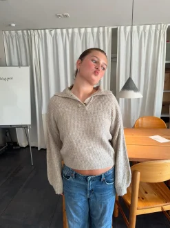 Molly striktrøje - Beige