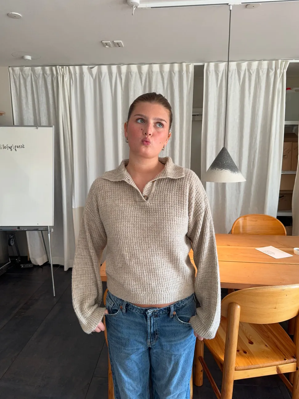 Molly striktrøje - Beige