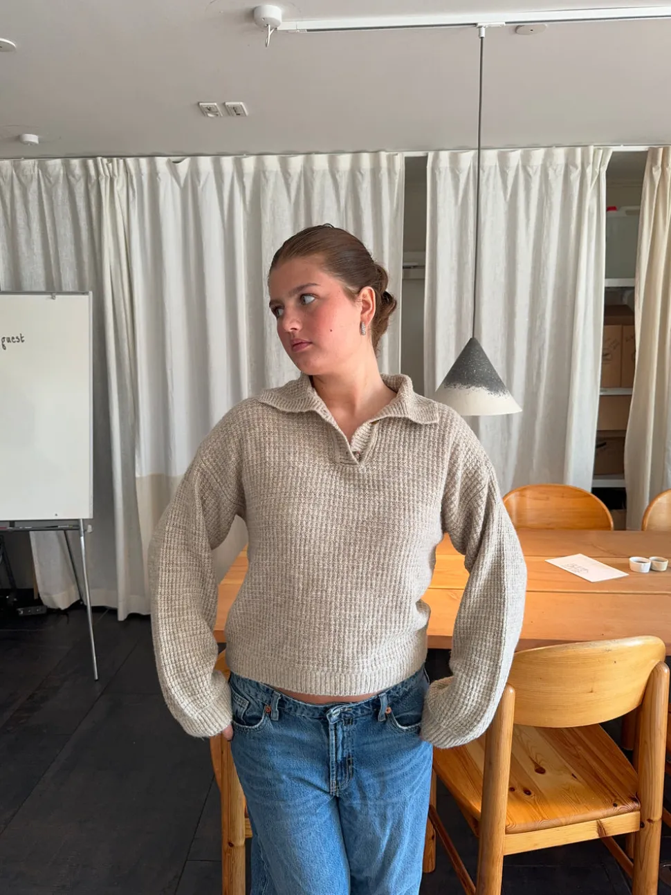 Molly striktrøje - Beige