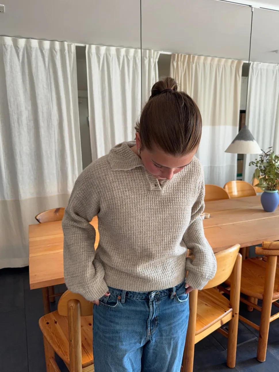 Molly striktrøje - Beige
