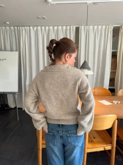 Molly striktrøje - Beige