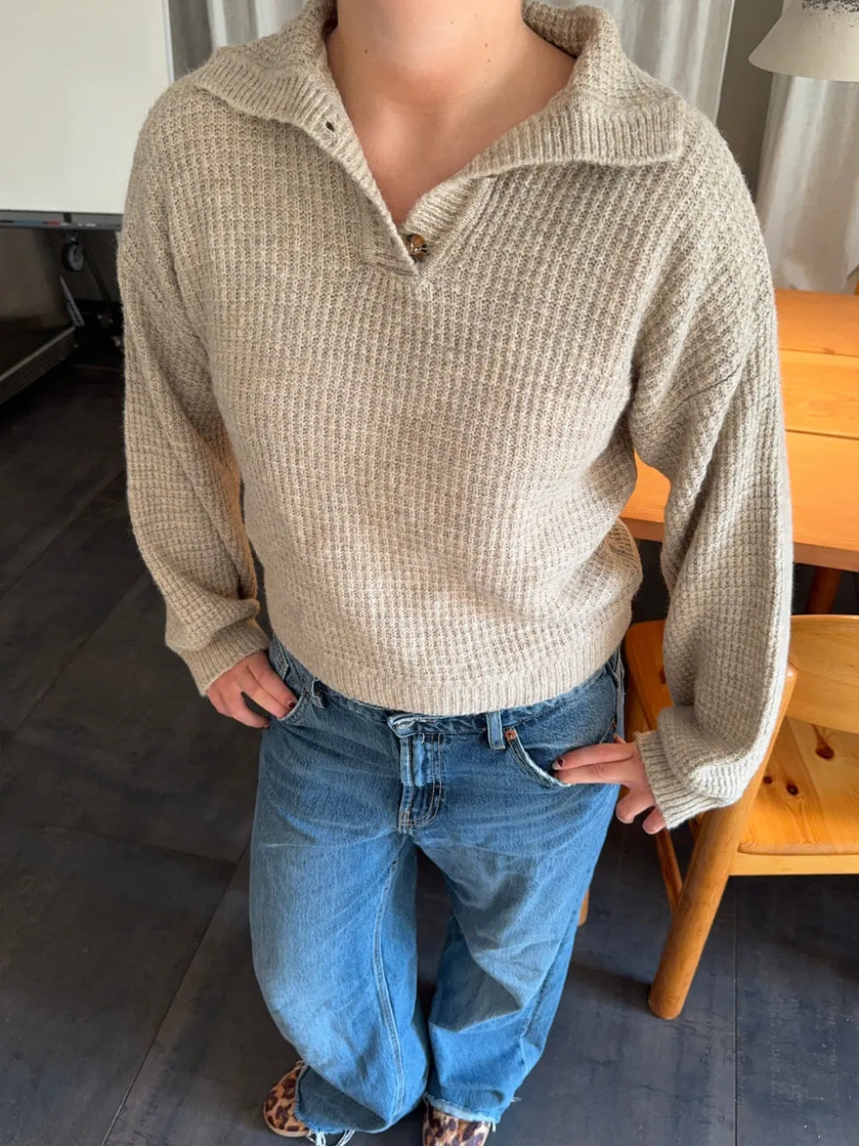 Molly striktrøje - Beige