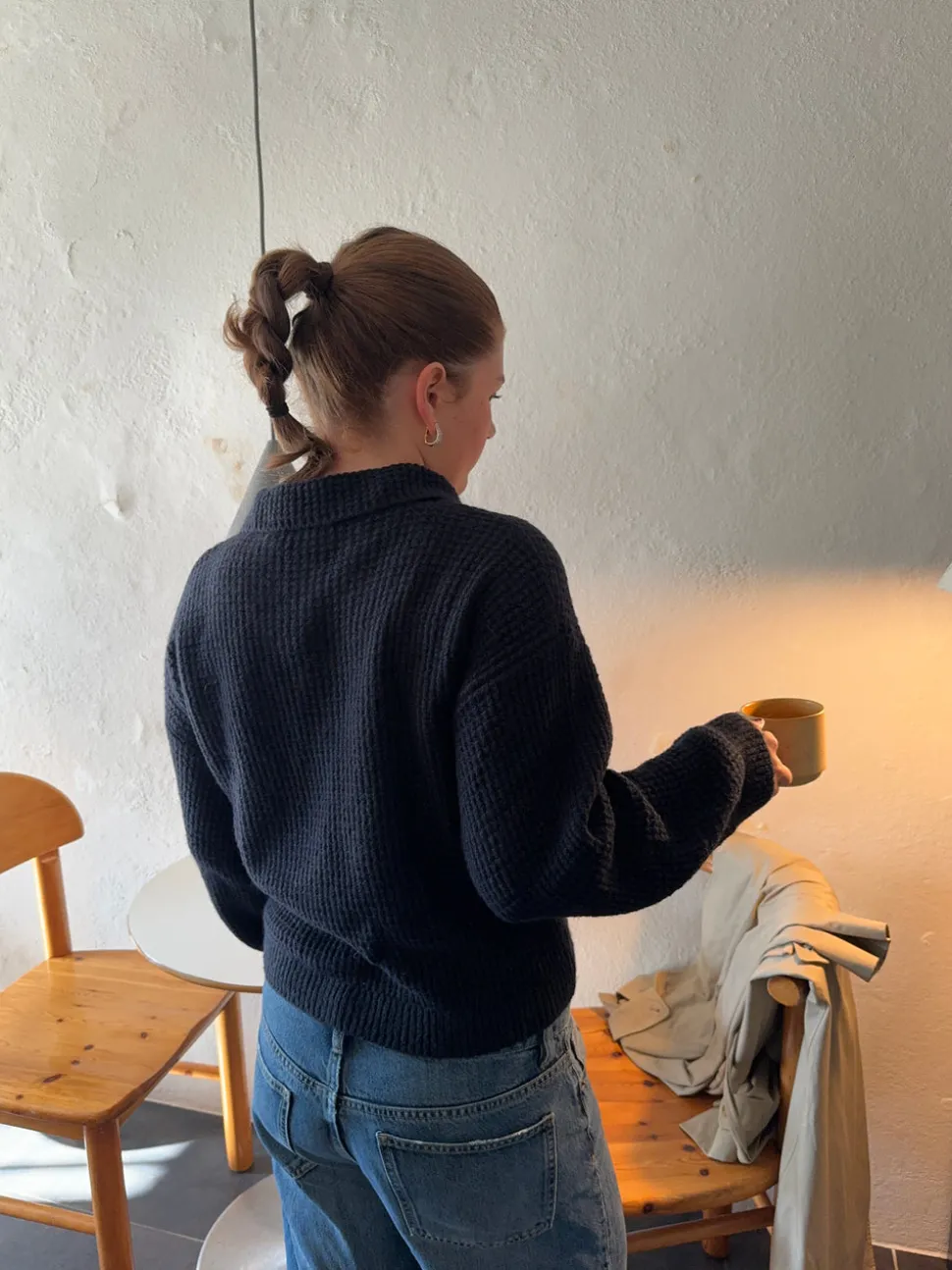 Molly striktrøje - Navy