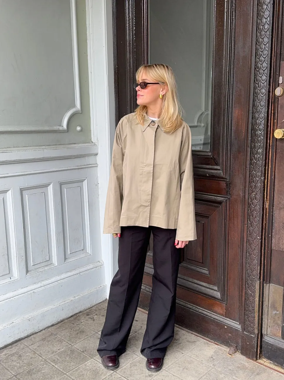 Monica kort trenchcoat - Beige