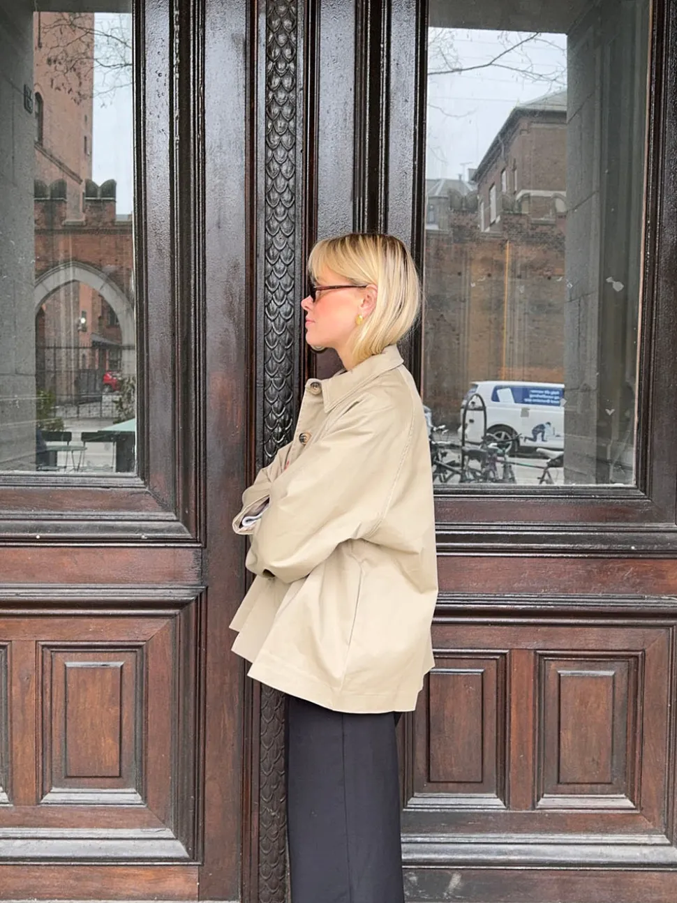 Monica kort trenchcoat - Beige