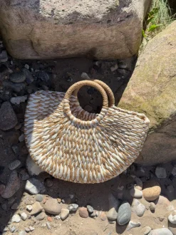 Monza flettet taske - Beige