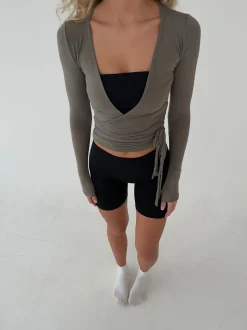Motion wrap bluse - Ash