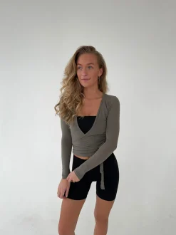 Motion wrap bluse - Ash
