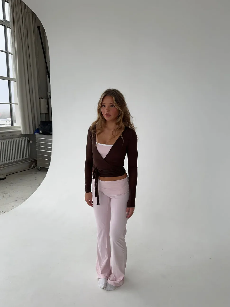 Motion wrap bluse - Espresso