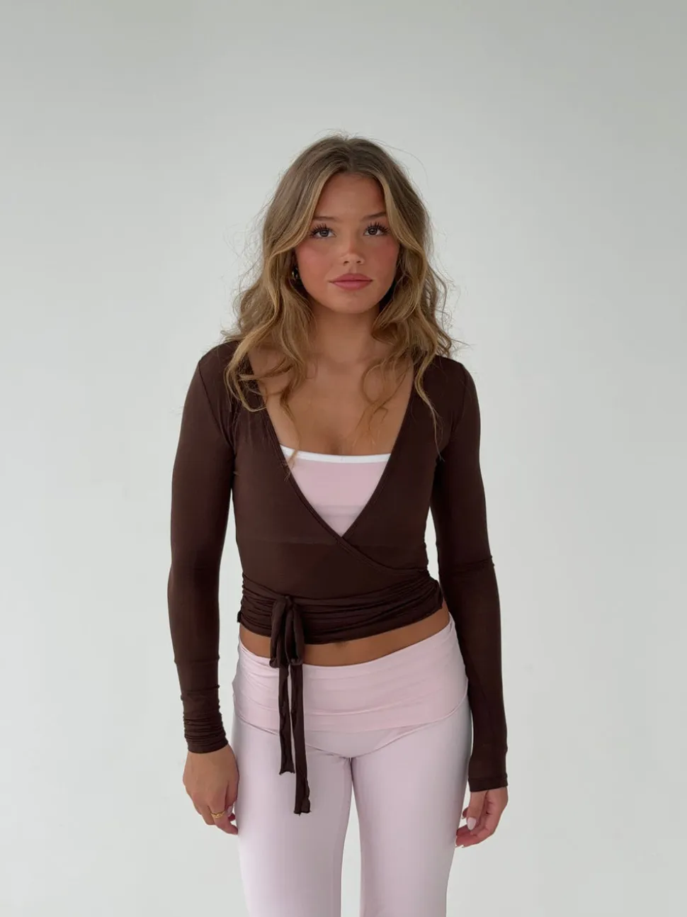 Motion wrap bluse - Espresso