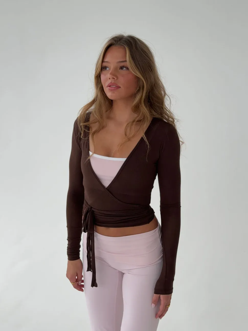 Motion wrap bluse - Espresso