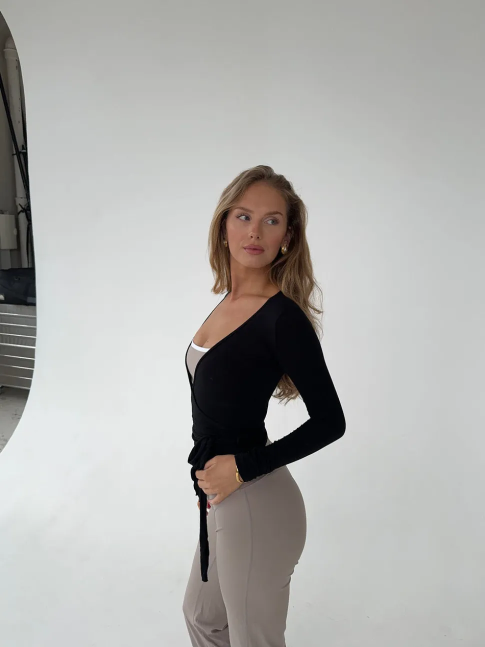 Motion wrap bluse - Jet Black
