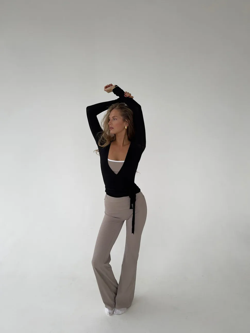 Motion wrap bluse - Jet Black