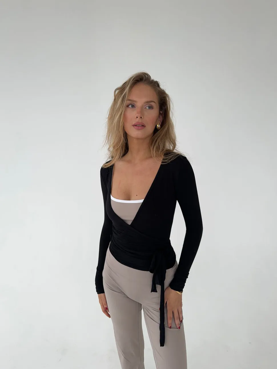 Motion wrap bluse - Jet Black