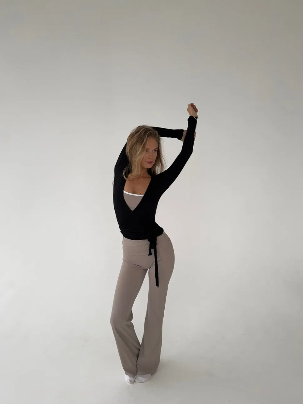 Motion wrap bluse - Jet Black