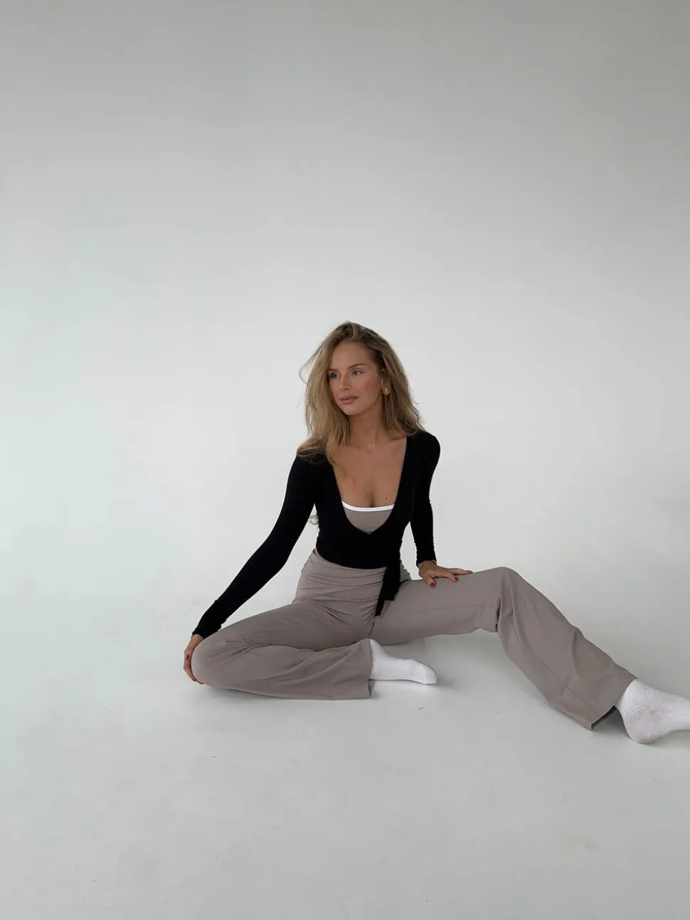 Motion wrap bluse - Jet Black