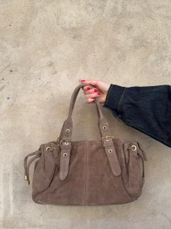 Mura taske i ruskind - Taupe