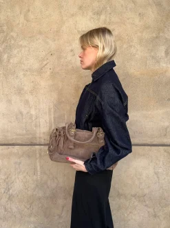 Mura taske i ruskind - Taupe
