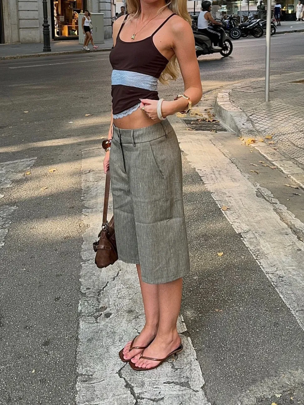 Nayaly bermudashorts - Kaki