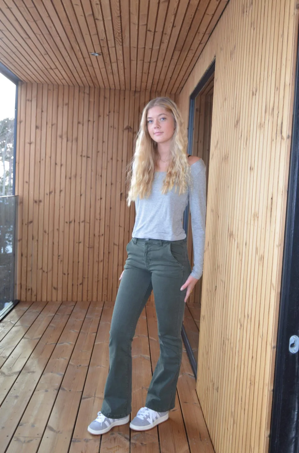 Nettie bootcut jeans - Kaki