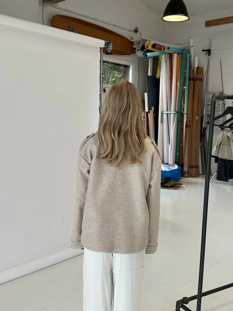Nicole kort frakke - beige