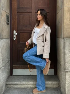 Nicole kort frakke - beige