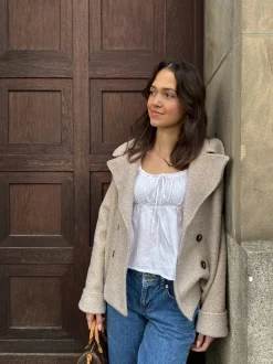 Nicole kort frakke - beige