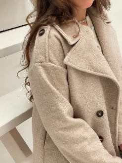 Nicole kort frakke - beige