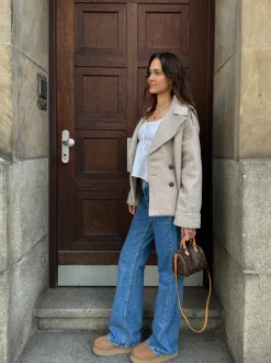 Nicole kort frakke - beige