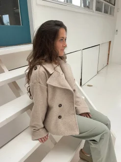 Nicole kort frakke - beige