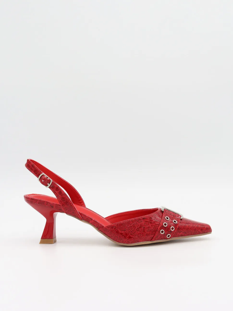 Nida slingback stiletter med spænde - Rød