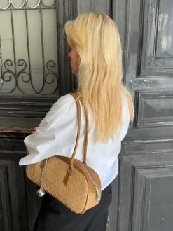 Noella håndtaske med mønster - Beige
