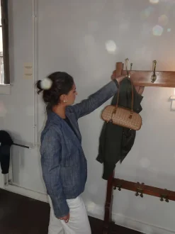 Noella håndtaske med mønster - Beige