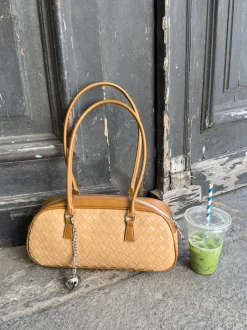 Noella håndtaske med mønster - Beige