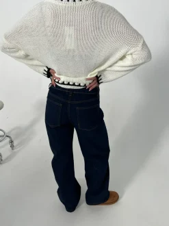 Nuna lavtaljede jeans - Mørk denim