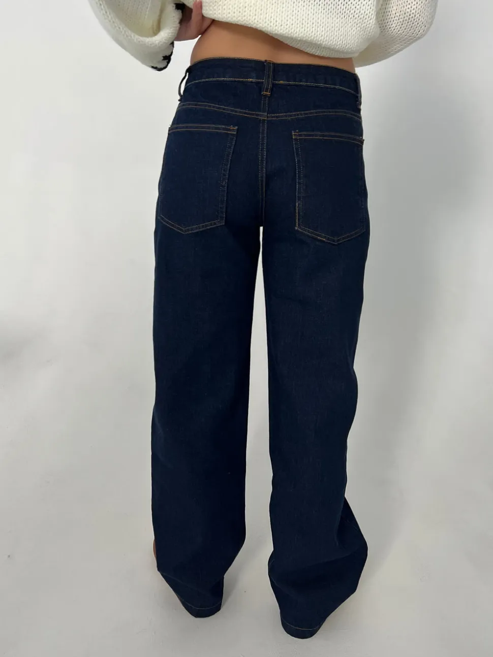 Nuna lavtaljede jeans - Mørk denim