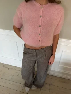 Olivia kortærmet mohair cardigan - Lyserød
