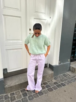 Olivia kortærmet mohair cardigan - Mint grøn