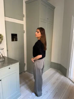 Olivia kortærmet mohair cardigan - Sort