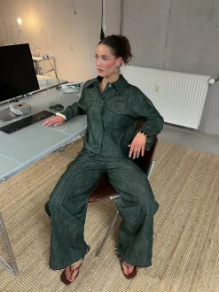 Olivina denimjakke - Blågrøn