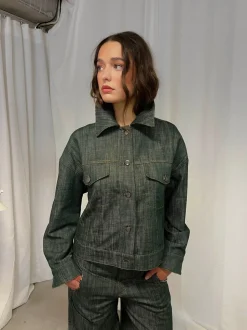 Olivina denimjakke - Blågrøn
